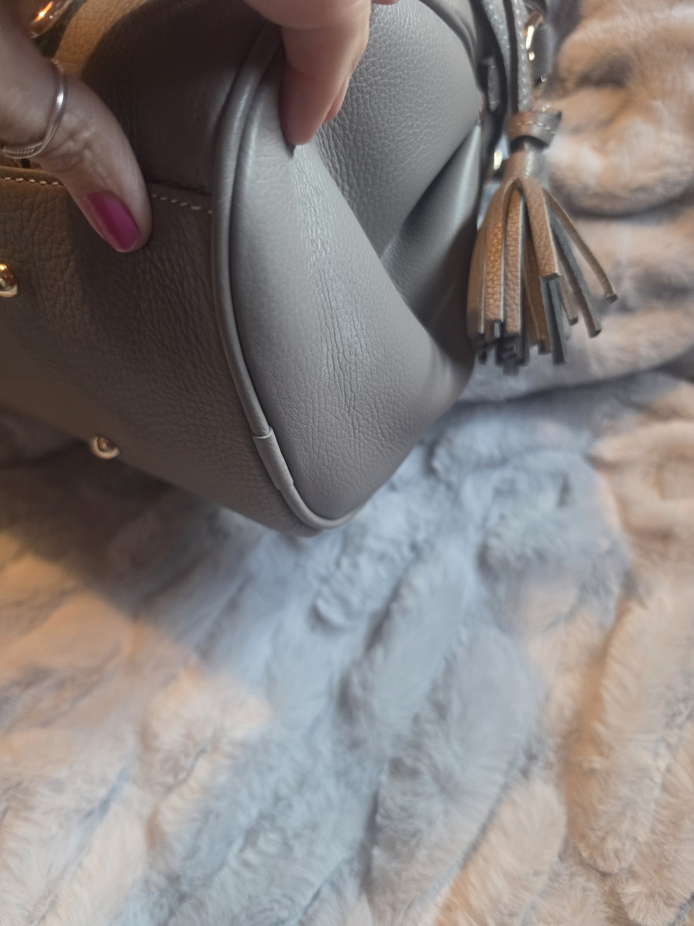 Dooney & Bourke Slate Sorrento Leather Satchel Bag - Picture 7 of 8